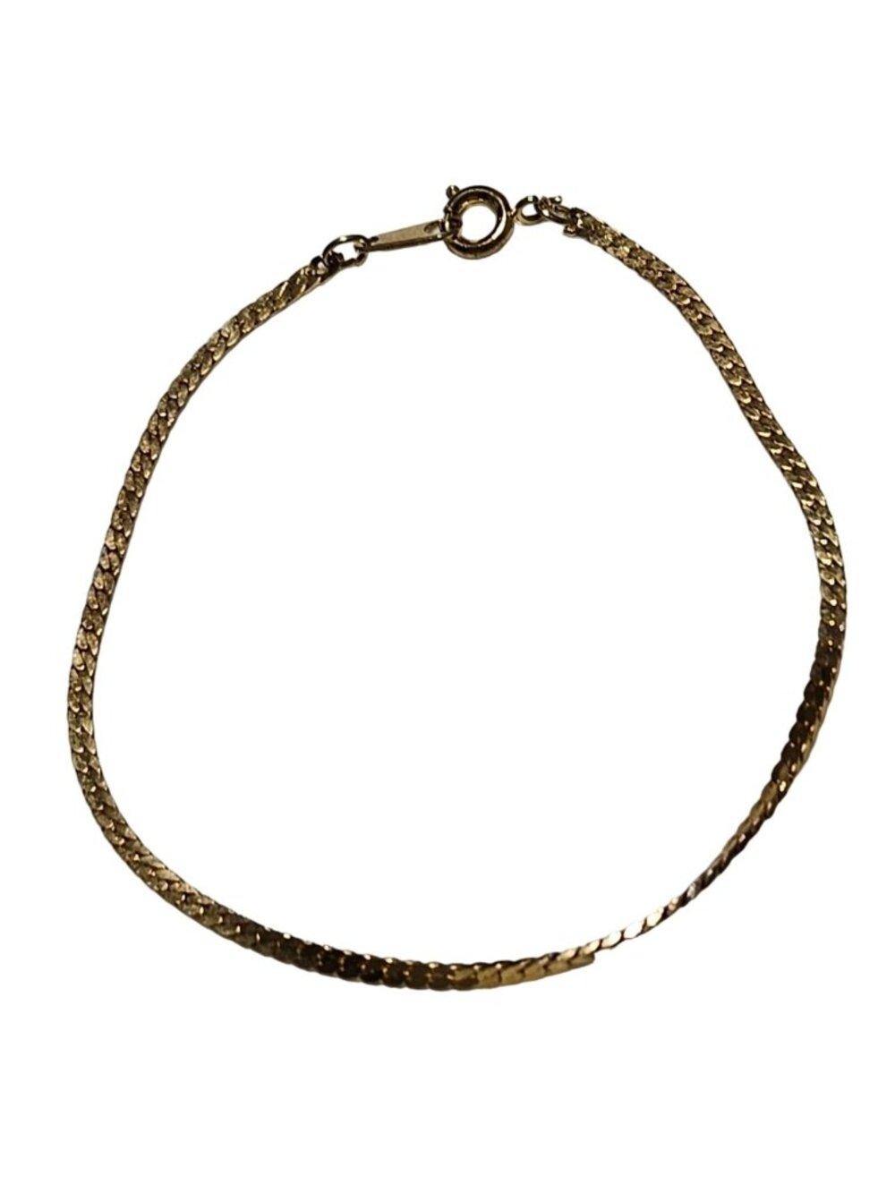 Vintage Herringbone Chain Bracelet Gold Tone Classic Minimalist Fashion Jewelry